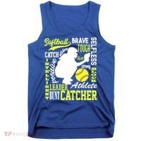 Girls Softball Catcher Great Traits Of A Catcher Funny Gift Tank Top thumb 0