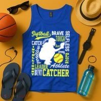Girls Softball Catcher Great Traits Of A Catcher Funny Gift Tank Top thumb 4