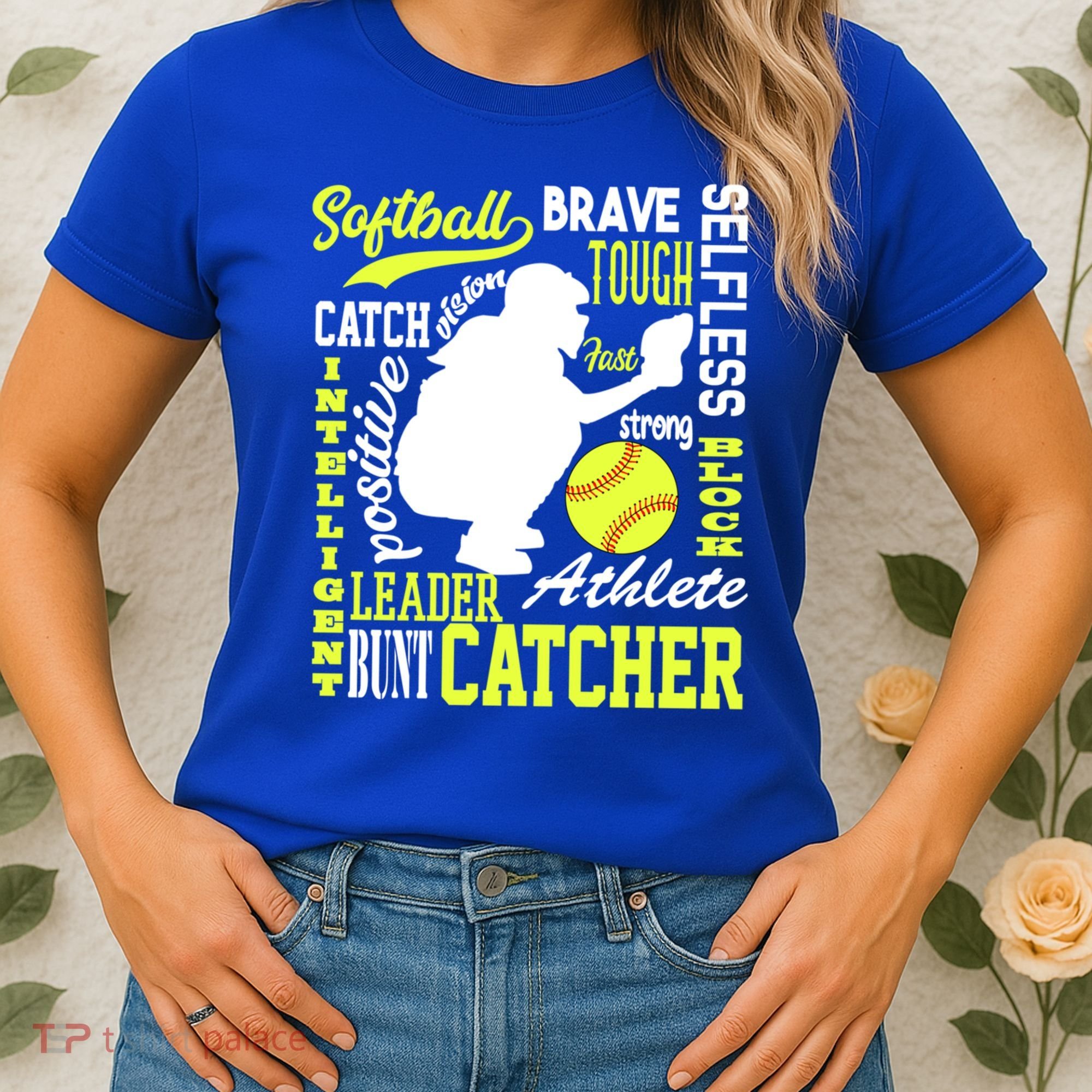 Girls Softball Catcher Great Traits Of A Catcher Funny Gift Women's T-Shirt