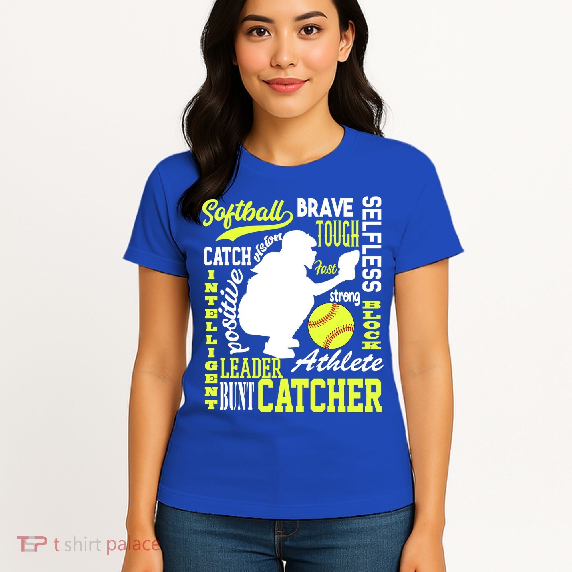 Girls Softball Catcher Great Traits Of A Catcher Funny Gift Women's T-Shirt