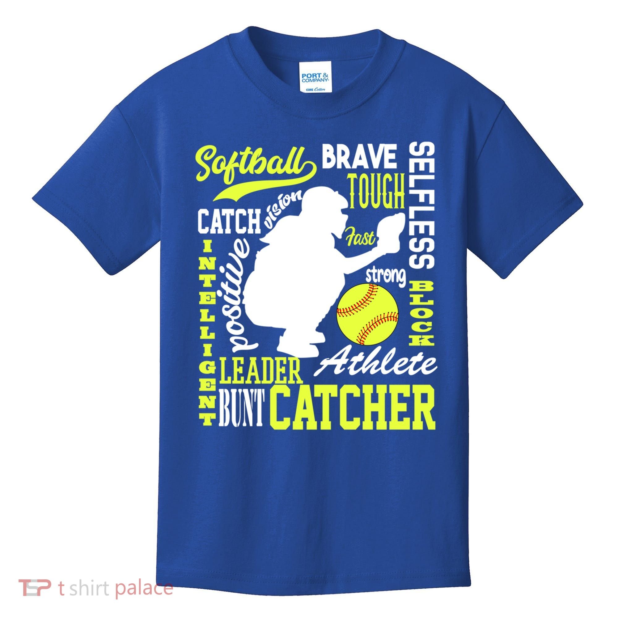 Girls Softball Catcher Great Traits Of A Catcher Funny Gift Kids T-Shirt