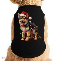 German Shepherd Christmas Lights Santa Hat Dog Lover Doggie Tank thumb 0