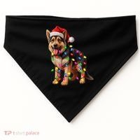 German Shepherd Christmas Lights Santa Hat Dog Lover USA-Made Doggie Bandana thumb 0