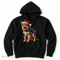 German Shepherd Christmas Lights Santa Hat Dog Lover Hoodie thumb 0