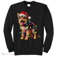 German Shepherd Christmas Lights Santa Hat Dog Lover Sweatshirt thumb 0