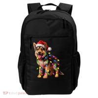 German Shepherd Christmas Lights Santa Hat Dog Lover Backpack thumb 0