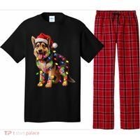 German Shepherd Christmas Lights Santa Hat Dog Lover Pajama Set thumb 0