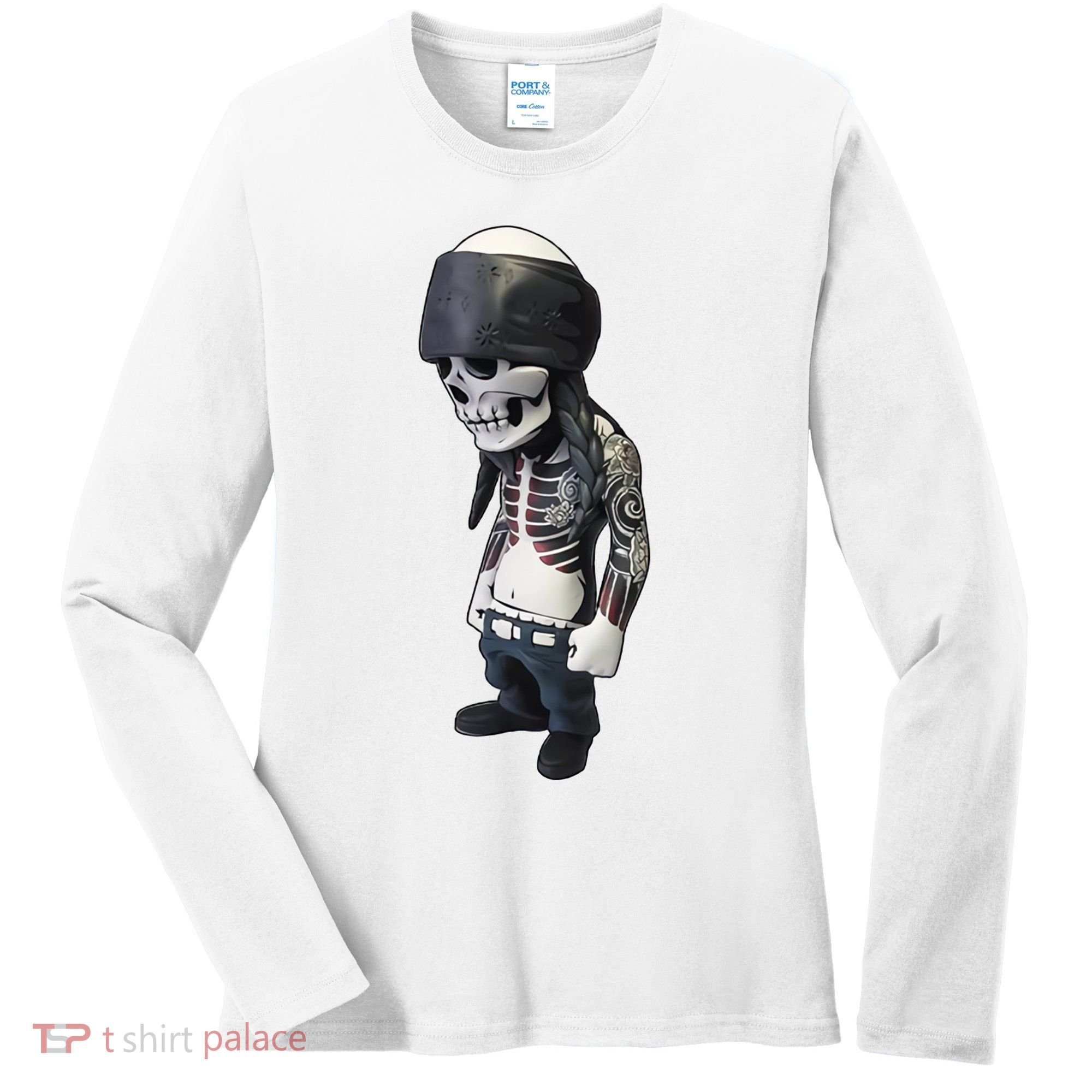 Gangster Skull Cool Swag Women's Long Sleeve Shirt