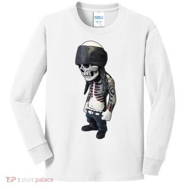 Gangster Skull Cool Swag Kids Long Sleeve Shirt