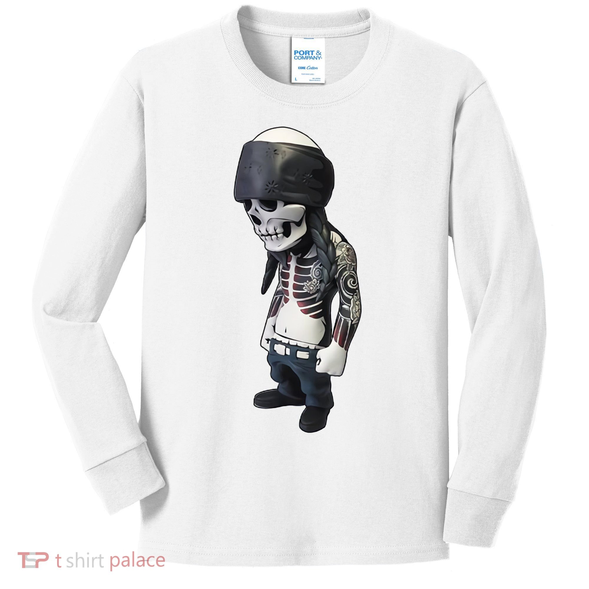 Gangster Skull Cool Swag Kids Long Sleeve Shirt