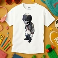 Gangster Skull Cool Swag Kids T-Shirt thumb 3