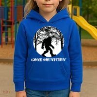 Gone Squatchin Cryptid Sasquatch Bigfoot Hunter Great Gift Kids Hoodie thumb 3