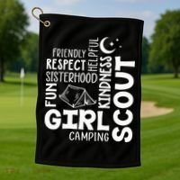 Girl Scout Camping Adventure Scout Troop Cookie Dealer Golf Towel thumb 1