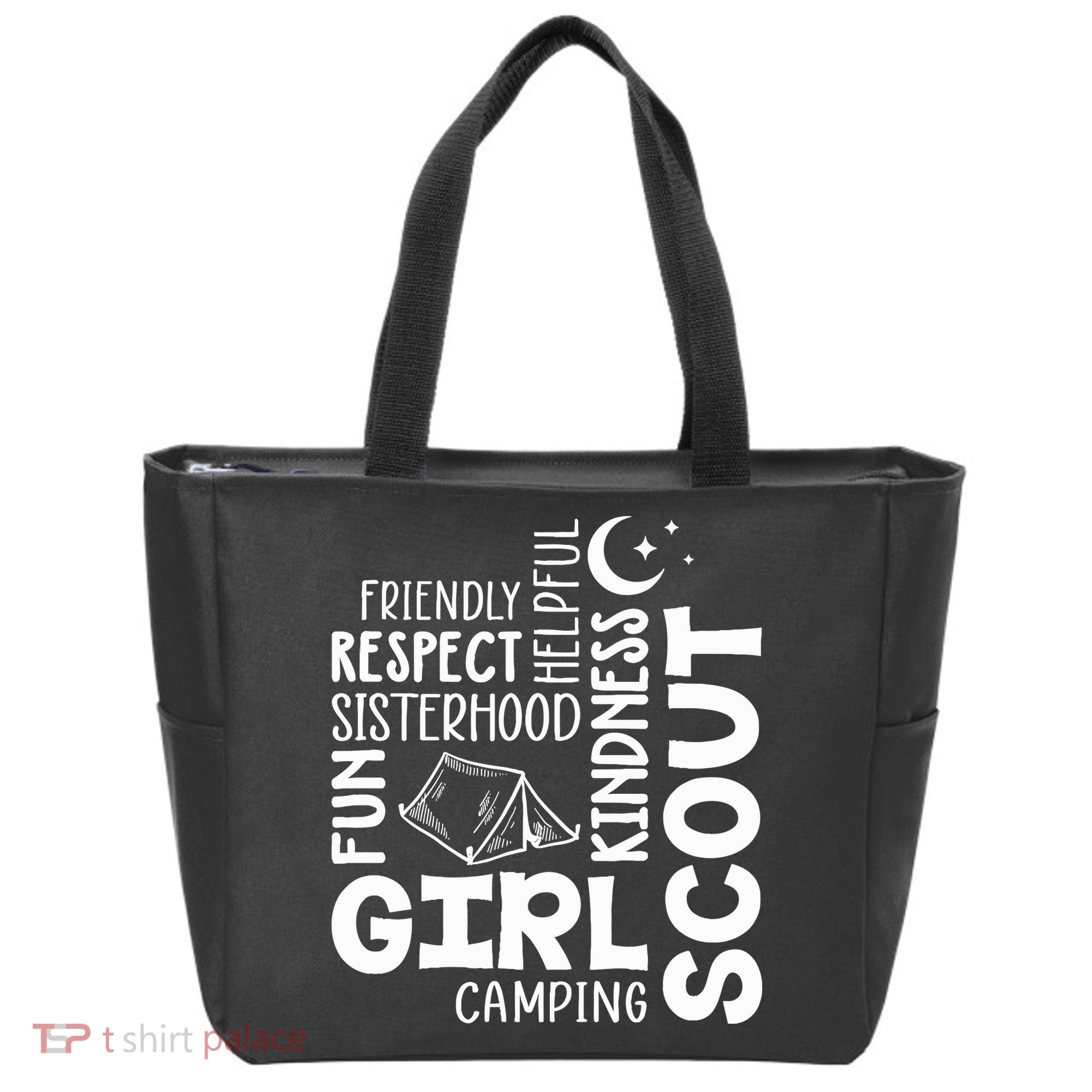 Girl Scout Camping Adventure Scout Troop Cookie Dealer Tote Bag