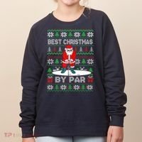 Golf Santa Claus Best Christmas By Par Women's Sweatshirt thumb 0