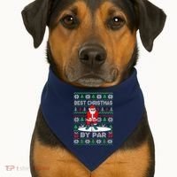 Golf Santa Claus Best Christmas By Par USA-Made Doggie Bandana thumb 1