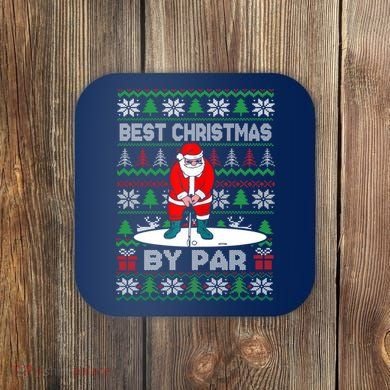 Golf Santa Claus Best Christmas By Par Coaster
