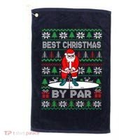 Golf Santa Claus Best Christmas By Par Golf Towel thumb 0
