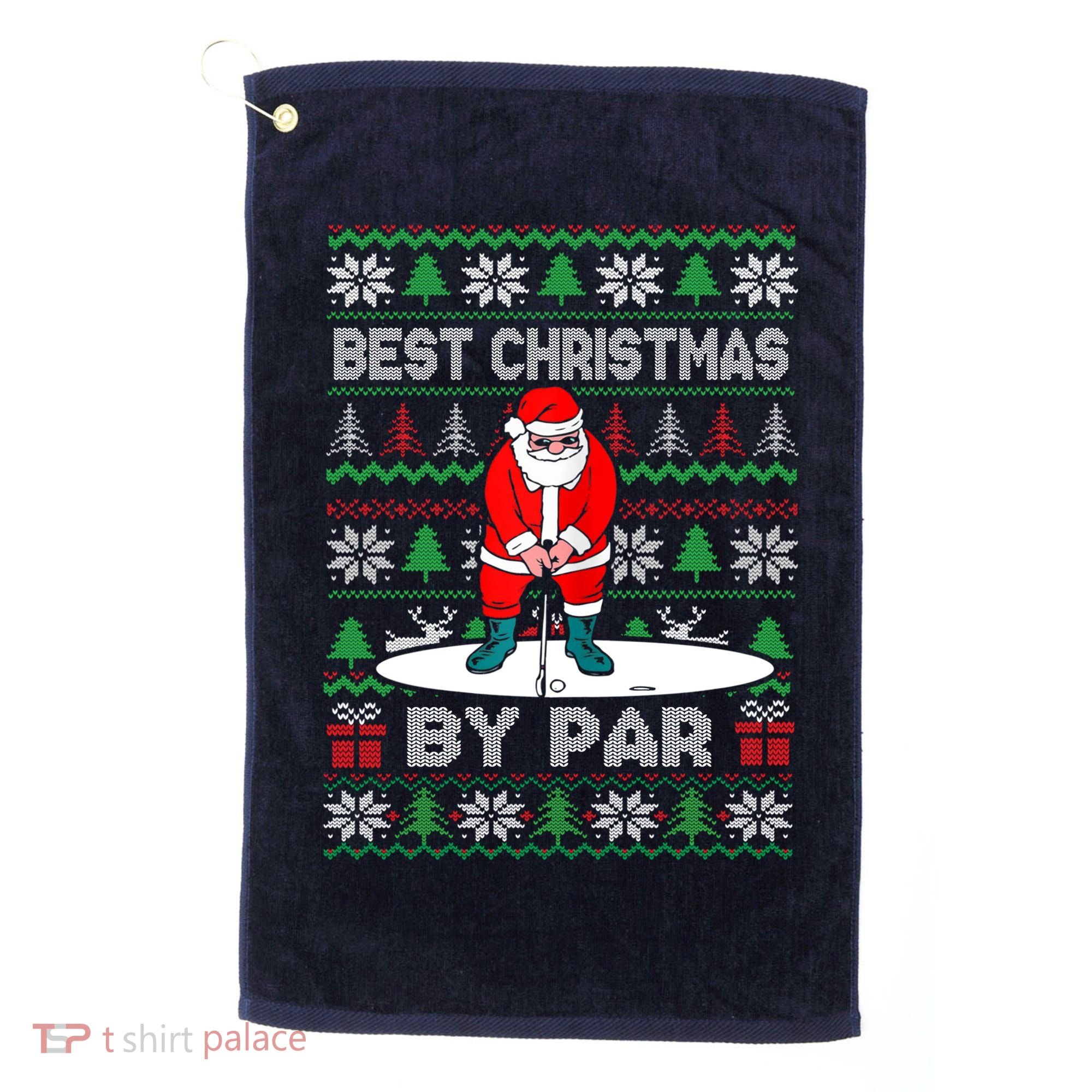 Golf Santa Claus Best Christmas By Par Golf Towel