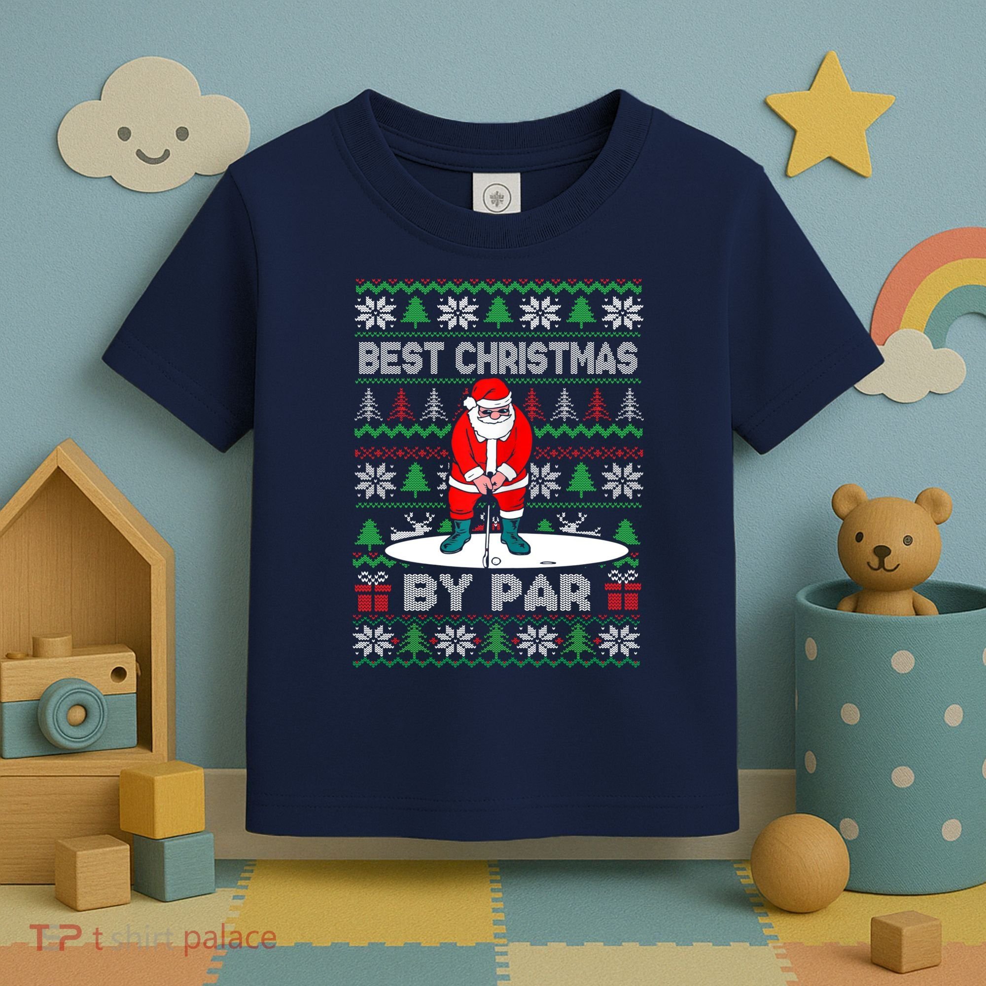 Golf Santa Claus Best Christmas By Par Toddler T-Shirt