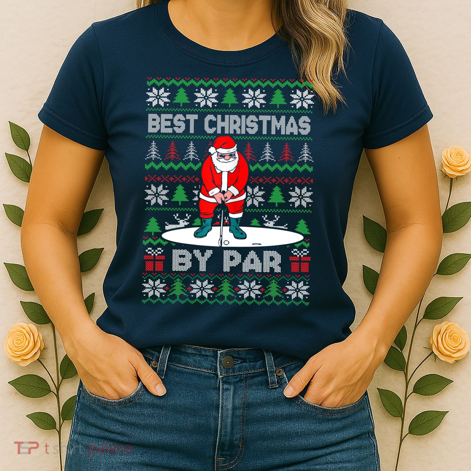 Golf Santa Claus Best Christmas By Par Women's T-Shirt