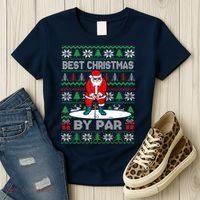 Golf Santa Claus Best Christmas By Par Women's T-Shirt thumb 3