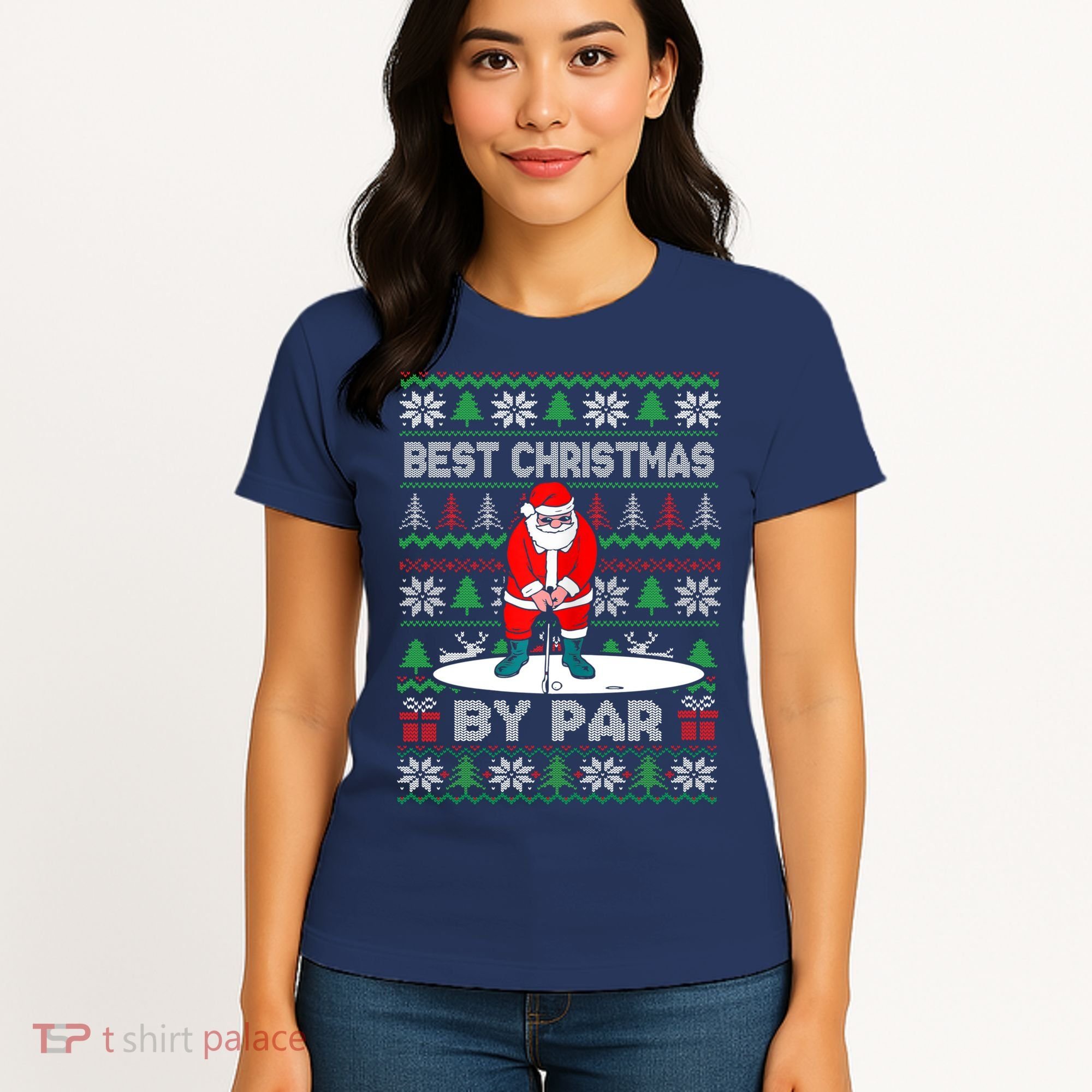 Golf Santa Claus Best Christmas By Par Women's T-Shirt