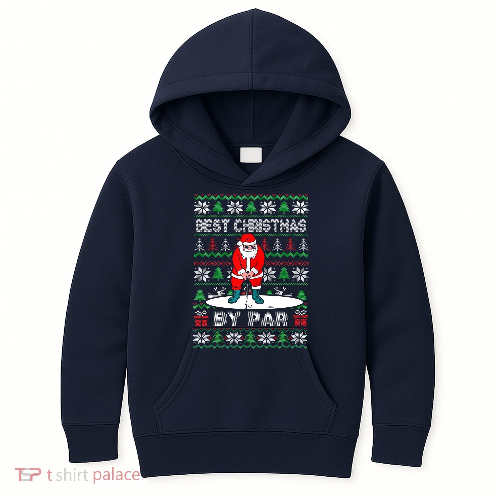 Golf Santa Claus Best Christmas By Par Kids Hoodie