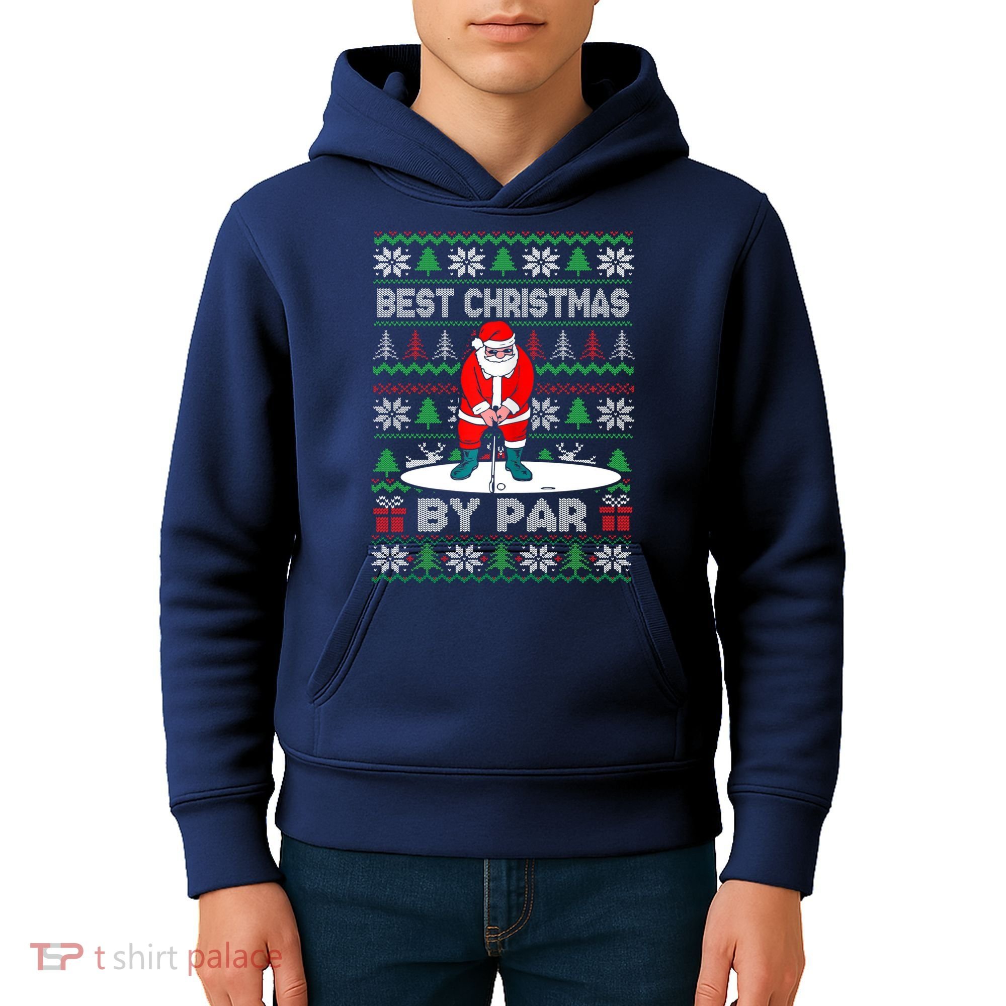 Golf Santa Claus Best Christmas By Par Kids Hoodie