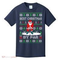 Golf Santa Claus Best Christmas By Par Kids T-Shirt thumb 0