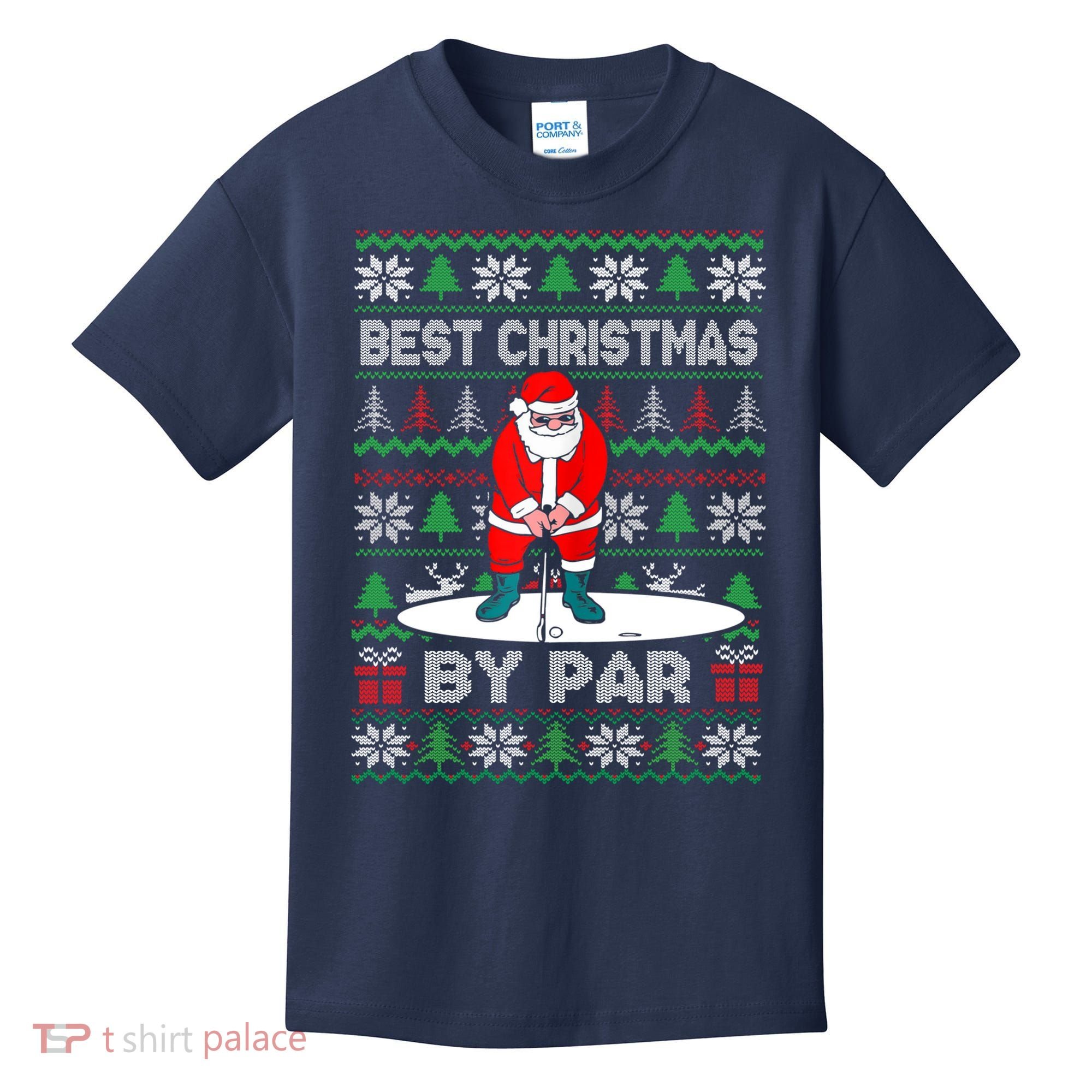 Golf Santa Claus Best Christmas By Par Kids T-Shirt