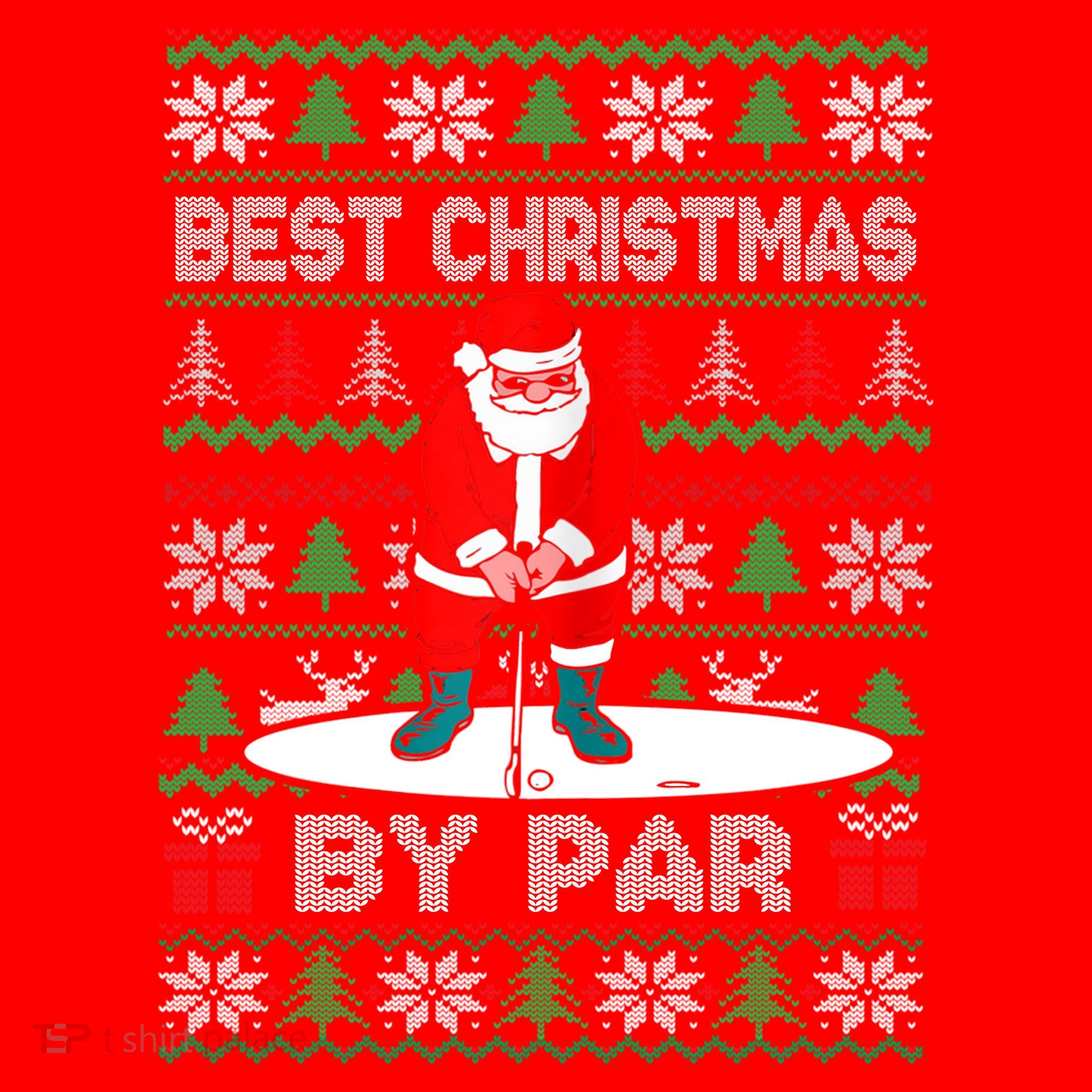 Golf Santa Claus Best Christmas By Par Santa Hat