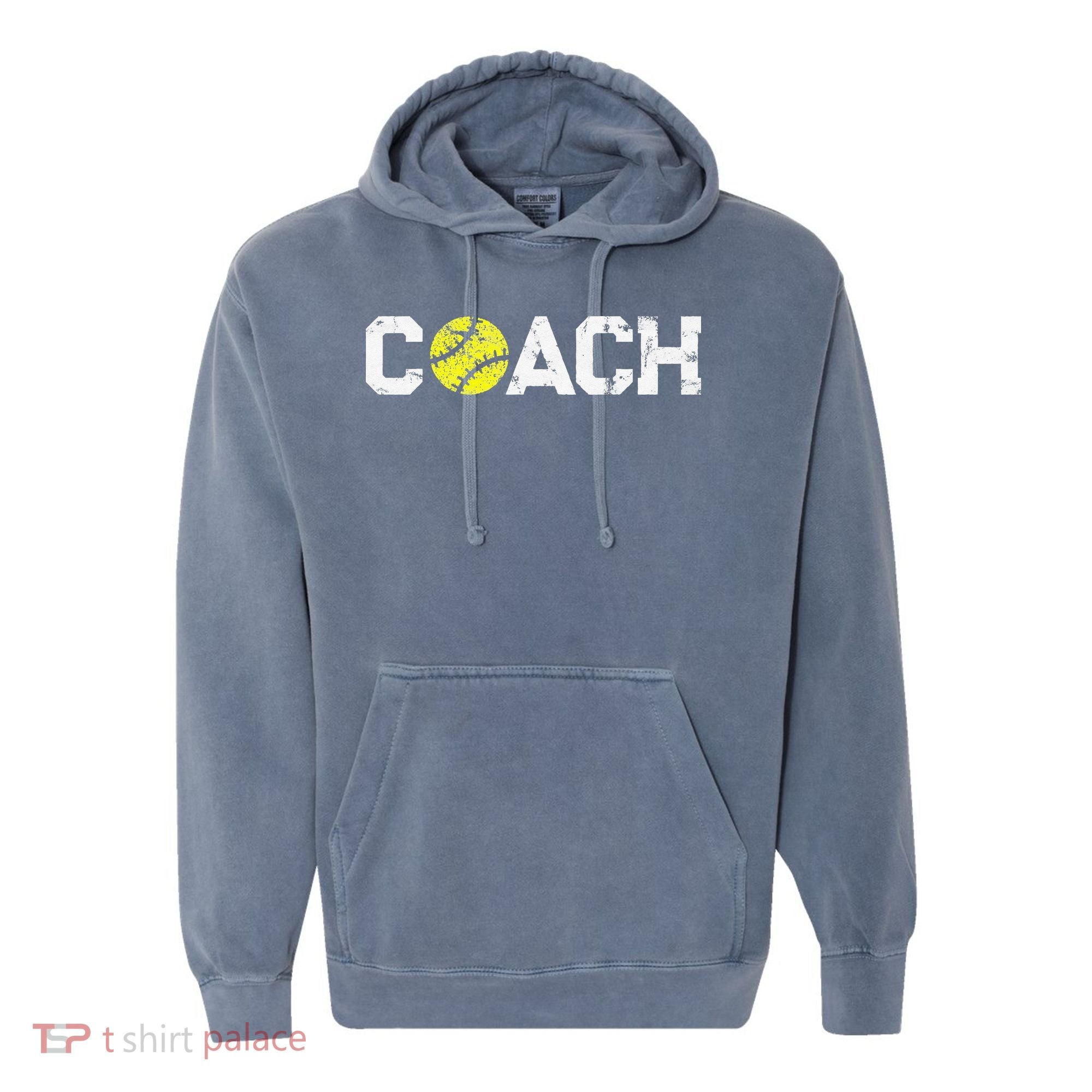 Gifts Softball Coaches Appreciation Softball Coach Comfort Colors Garment-Dyed Hooded Sweatshirt