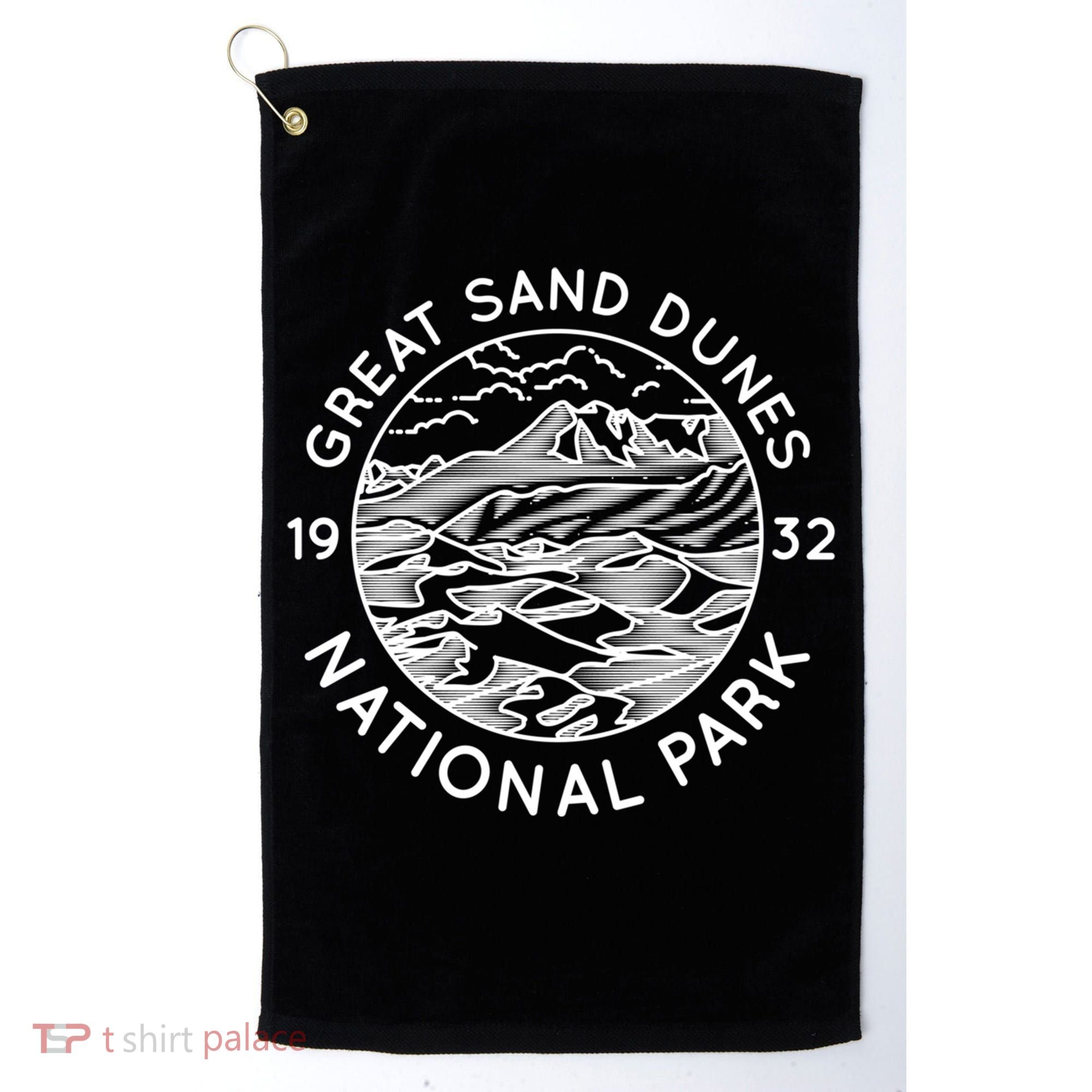 Great Sand Dunes National Park Cool White Line Art Outdoor Gift Golf Towel