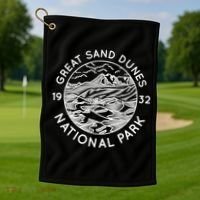Great Sand Dunes National Park Cool White Line Art Outdoor Gift Golf Towel thumb 1