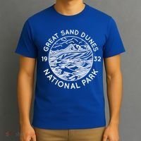 Great Sand Dunes National Park Cool White Line Art Outdoor Gift T-Shirt thumb 3