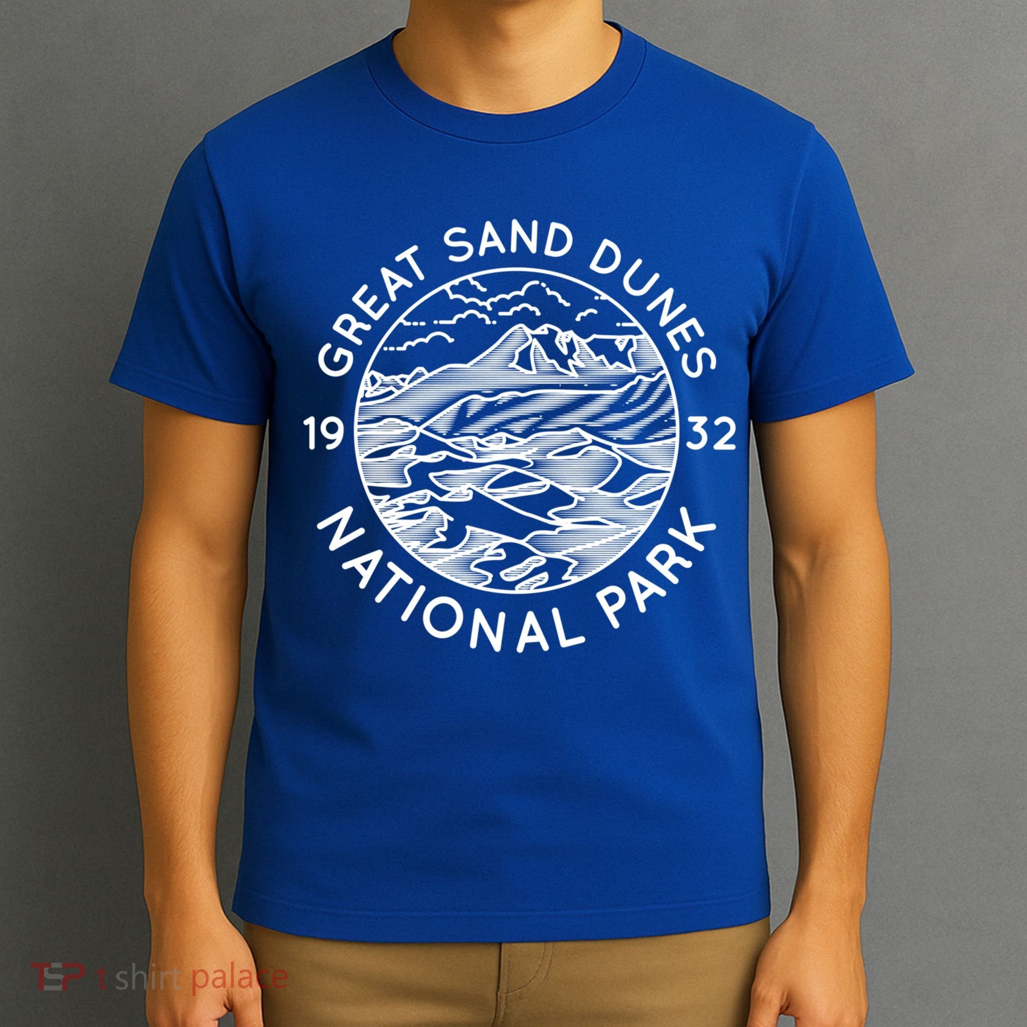 Great Sand Dunes National Park Cool White Line Art Outdoor Gift T-Shirt