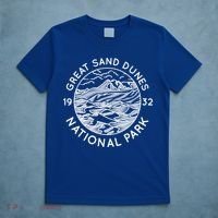 Great Sand Dunes National Park Cool White Line Art Outdoor Gift T-Shirt thumb 5
