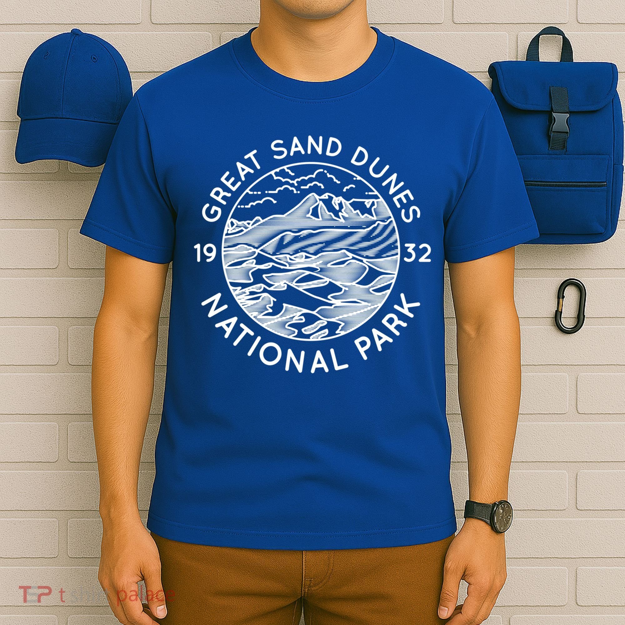 Great Sand Dunes National Park Cool White Line Art Outdoor Gift T-Shirt