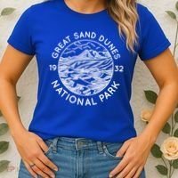 Great Sand Dunes National Park Cool White Line Art Outdoor Gift Women's T-Shirt thumb 2
