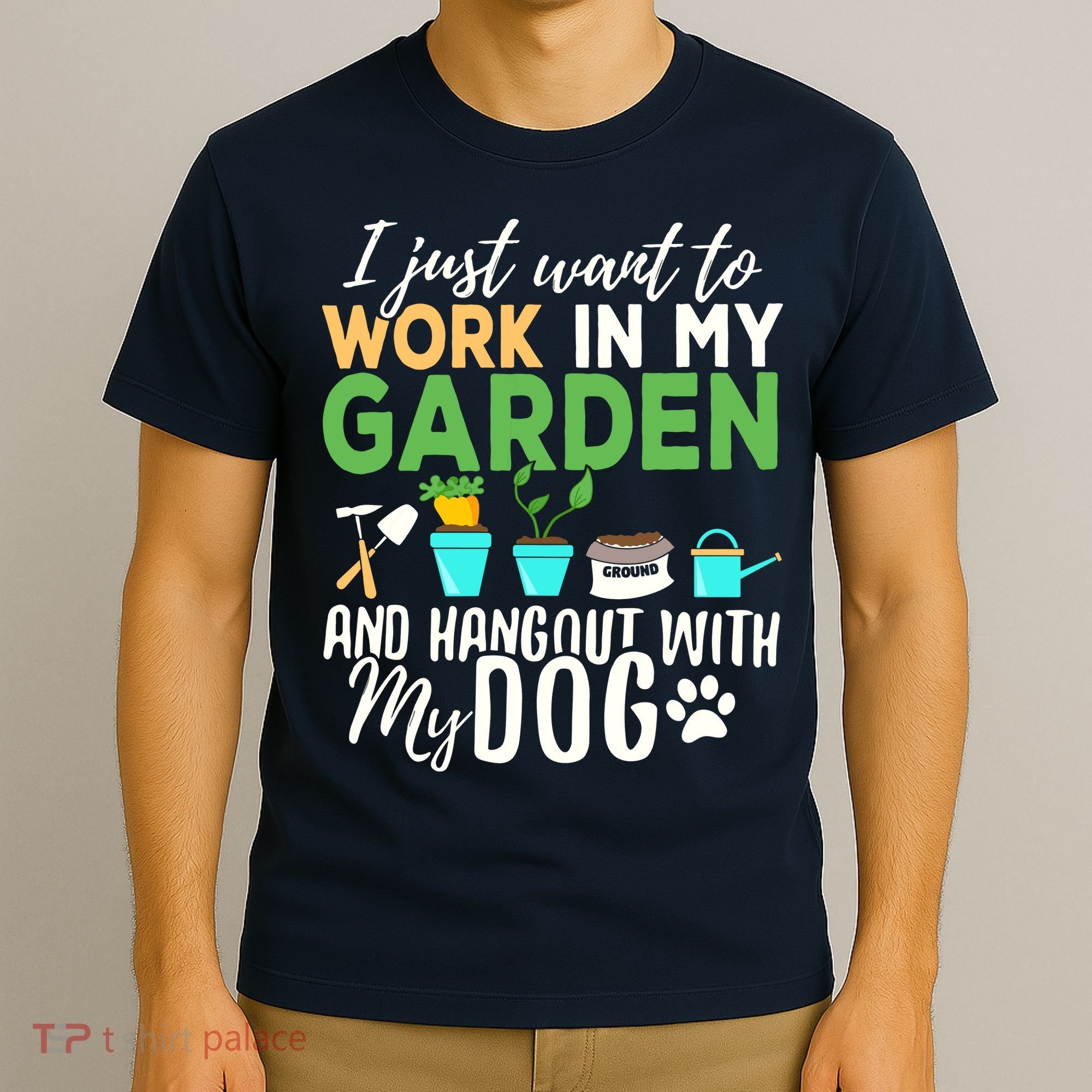 Gardening Shirts Dog Lover Gardener Garden Pet Gift Plants T-Shirt