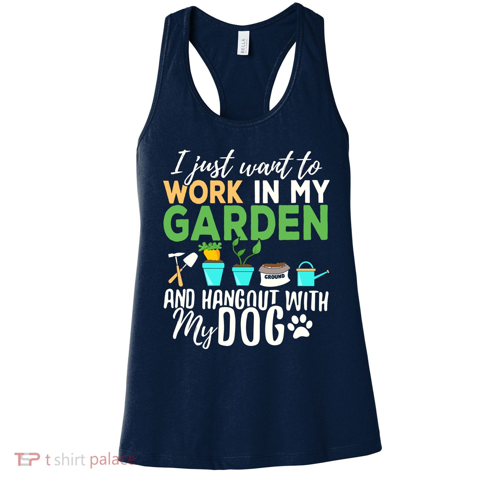 Gardening Shirts Dog Lover Gardener Garden Pet Gift Plants Women's Tank Top