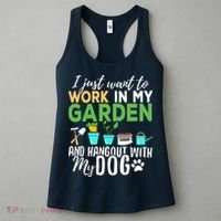 Gardening Shirts Dog Lover Gardener Garden Pet Gift Plants Women's Tank Top thumb 3