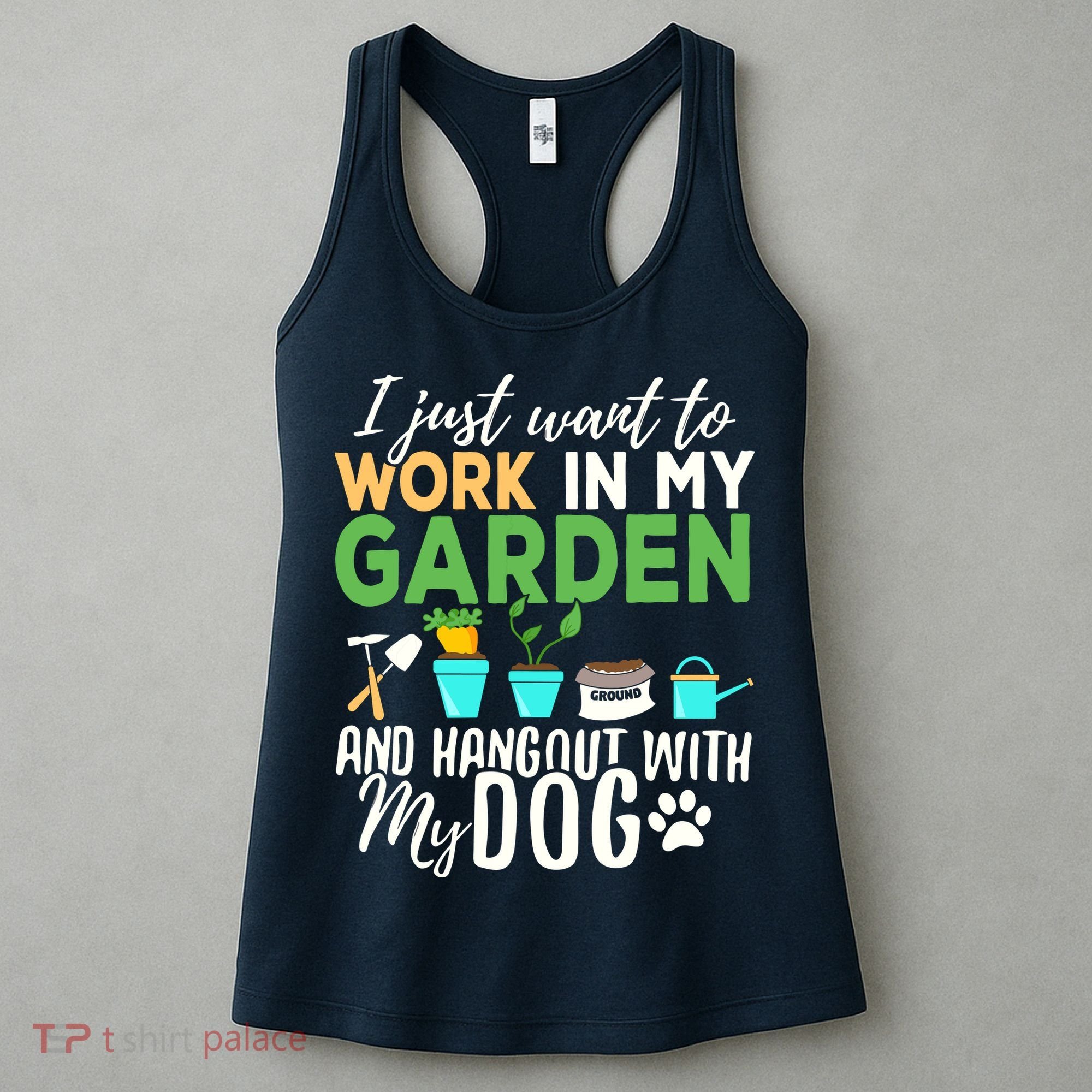 Gardening Shirts Dog Lover Gardener Garden Pet Gift Plants Women's Tank Top
