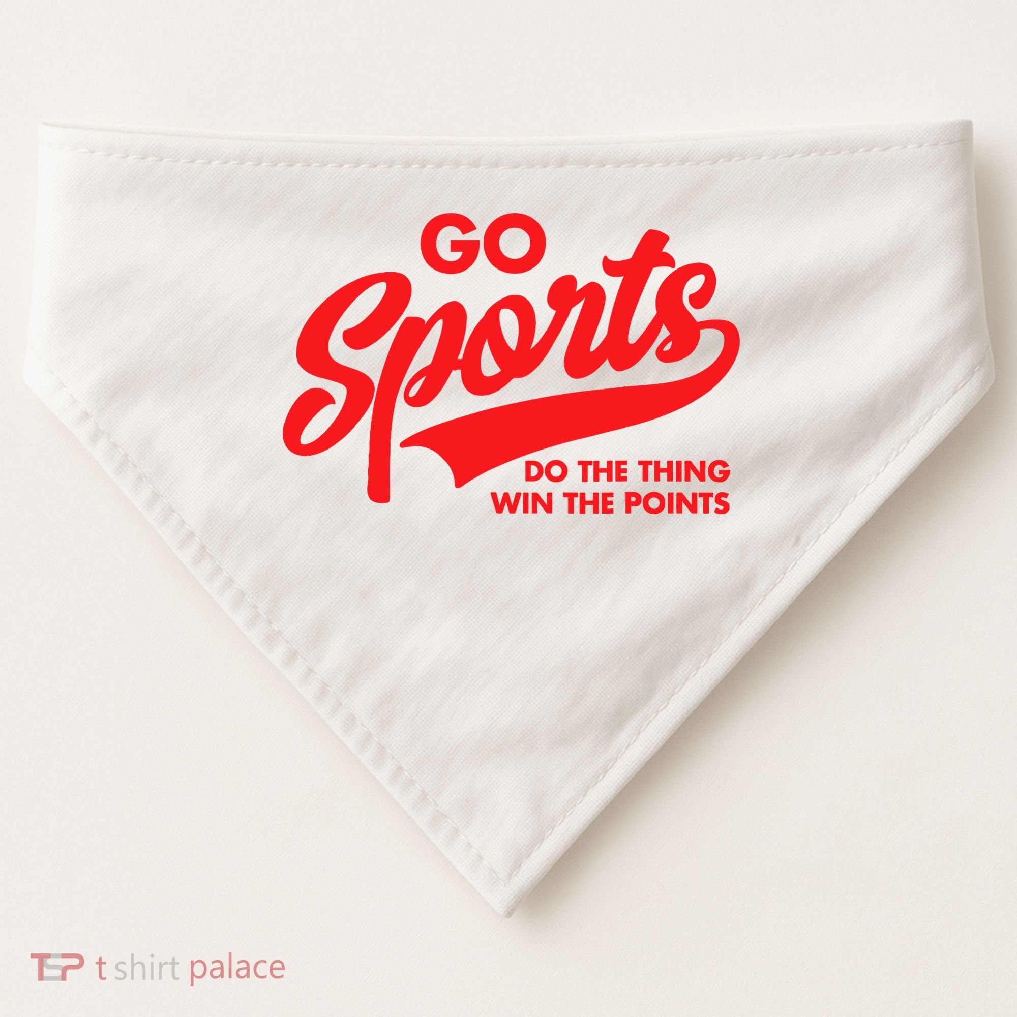 Go Sports Do The Thing Win The Points Funny Red Text USA-Made Doggie Bandana