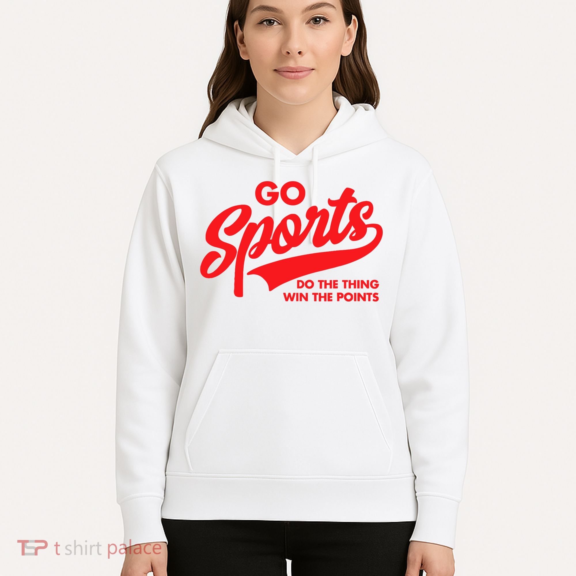 Go Sports Do The Thing Win The Points Funny Red Text Hoodie