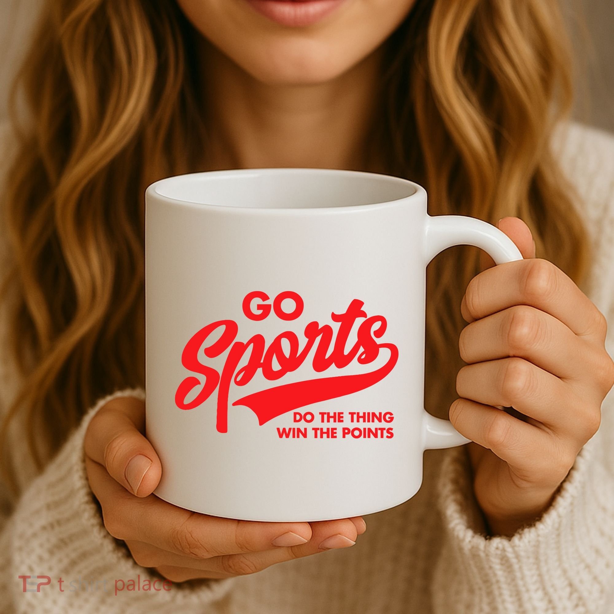 Go Sports Do The Thing Win The Points Funny Red Text Coffee Mug