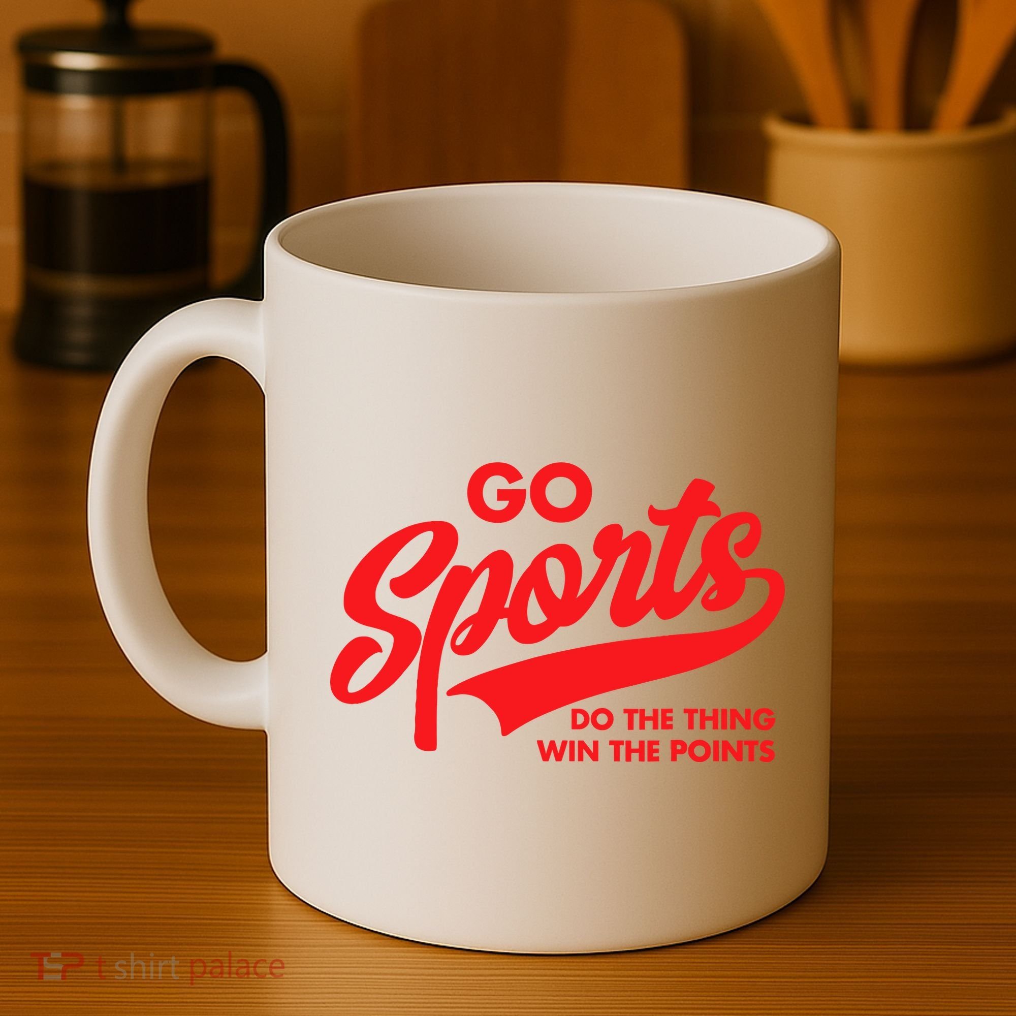 Go Sports Do The Thing Win The Points Funny Red Text Coffee Mug