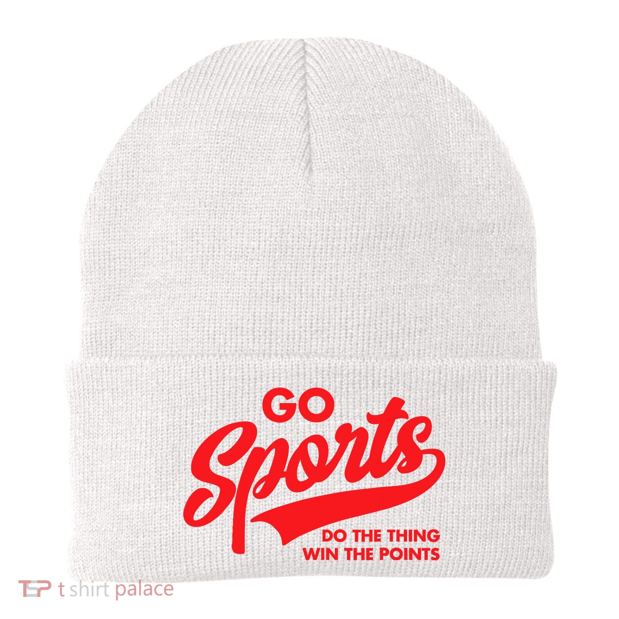 Go Sports Do The Thing Win The Points Funny Red Text Beanie