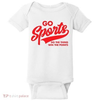 Go Sports Do The Thing Win The Points Funny Red Text Baby Bodysuit